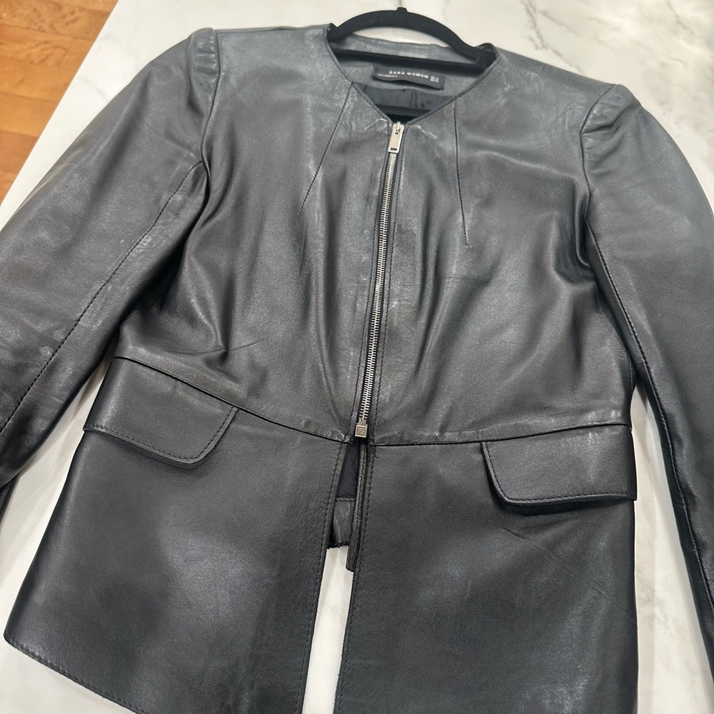 Zara Black Leather Jacket